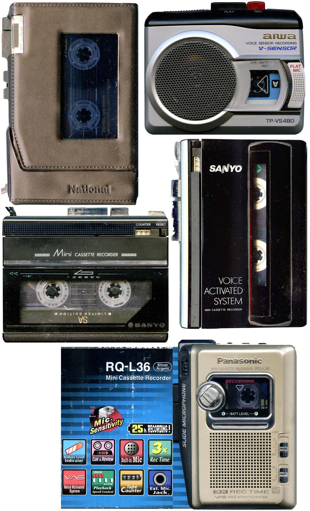 Кассетные диктофоны mini cassete recorders