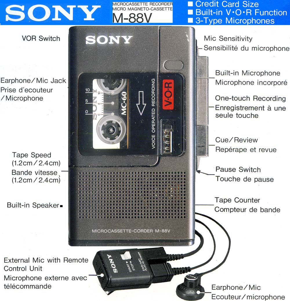 Микро-кассетный диктофон SONY коробочный