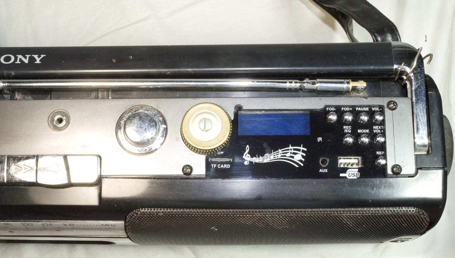 SONY DoubleSpeakers + модуль USB SD TF MP3 WMA WAV FM-radio Mic-Record AUX Ear-Headphones Folders