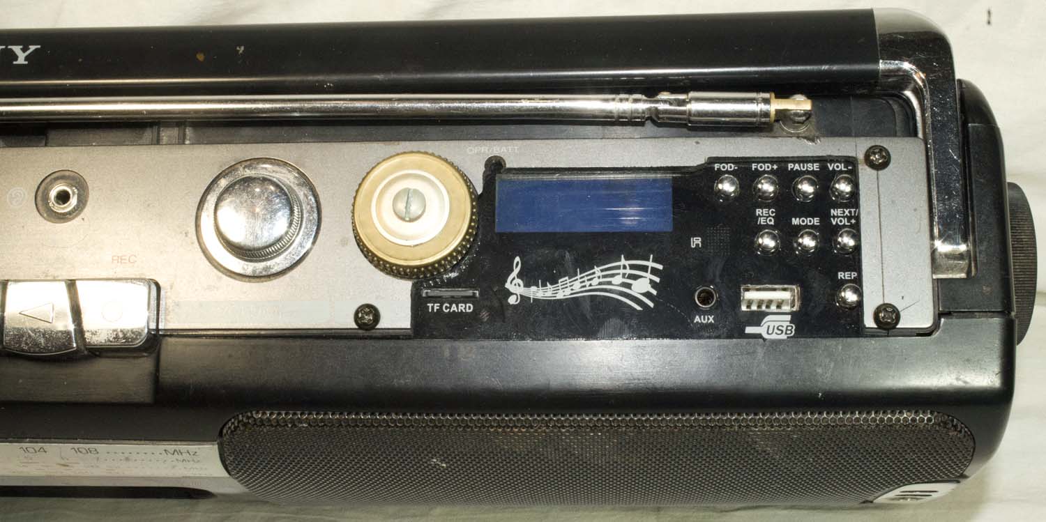 SONY DoubleSpeakers + модуль USB SD TF MP3 WMA WAV FM-radio Mic-Record AUX Ear-Headphones Folders